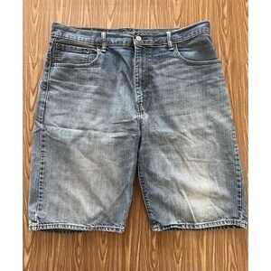 Levi's 569 Men's Blue Denim Jean Shorts 100% Cotton, Loose Straight Fit, Size 36